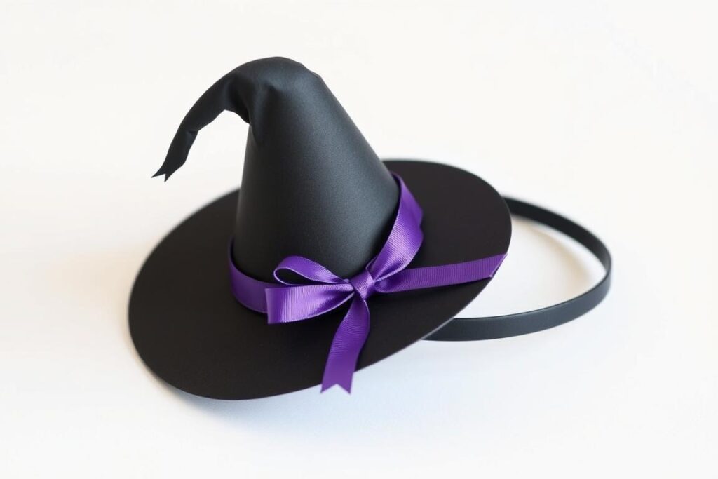 Miniaturowy kapelusz czarownicy na opasce do włosów