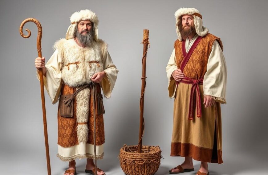 Tradycyjny strój pasterza na jasełka z charakterystycznymi elementami jak wygląda pasterz