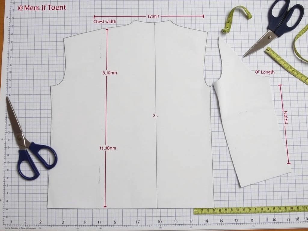 Wykrój i wymiary potrzebne do uszycia kurty męskiej