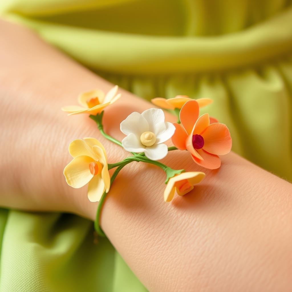 Bransoletka z kwiatów do stroju wiosny jak zrobić Bransoletka z kwiatów do stroju wiosny jak zrobić