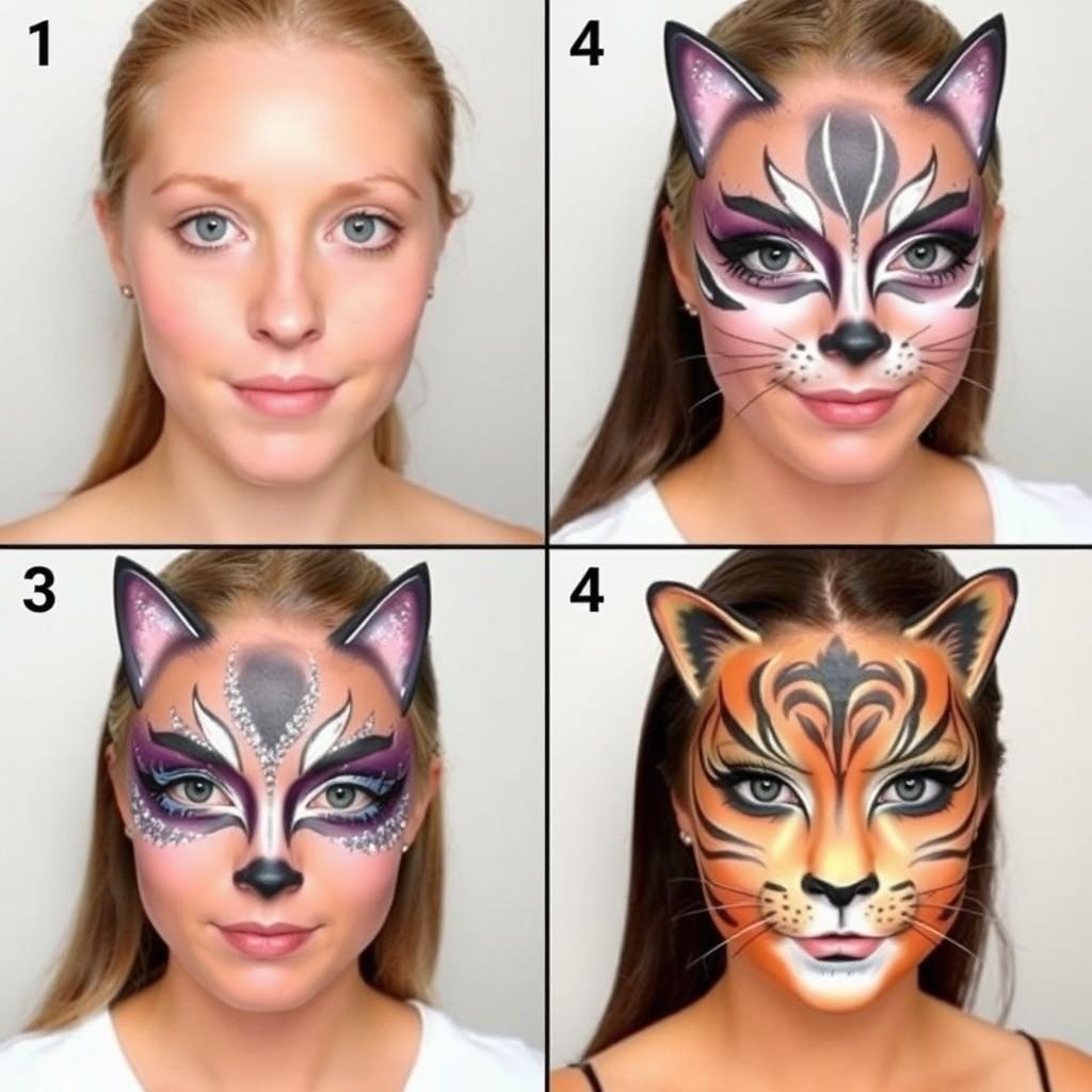 Różne warianty makijażu kota - od prostego po zaawansowany