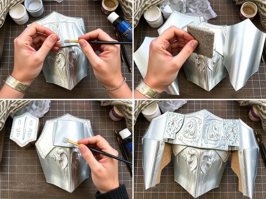 Techniki malowania zbroi rycerskiej z kartonu na srebrno