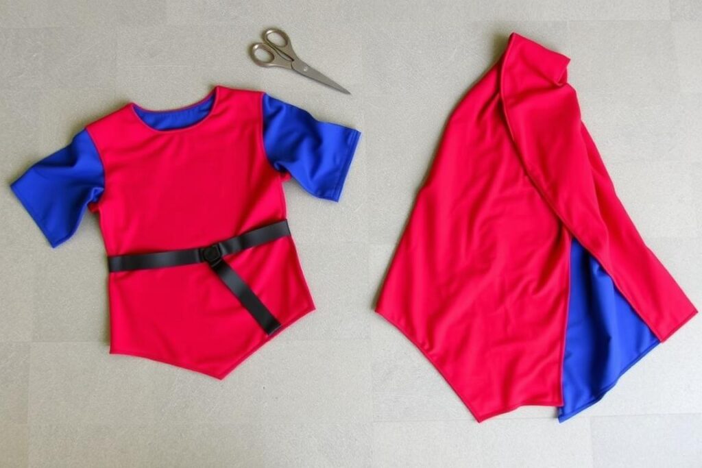 Tunika i peleryna rycerska wykonane z tkaniny - uzupełnienie stroju rycerza