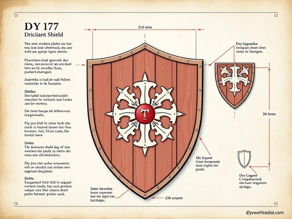 Wykrój tarczy rycerskiej z herbem