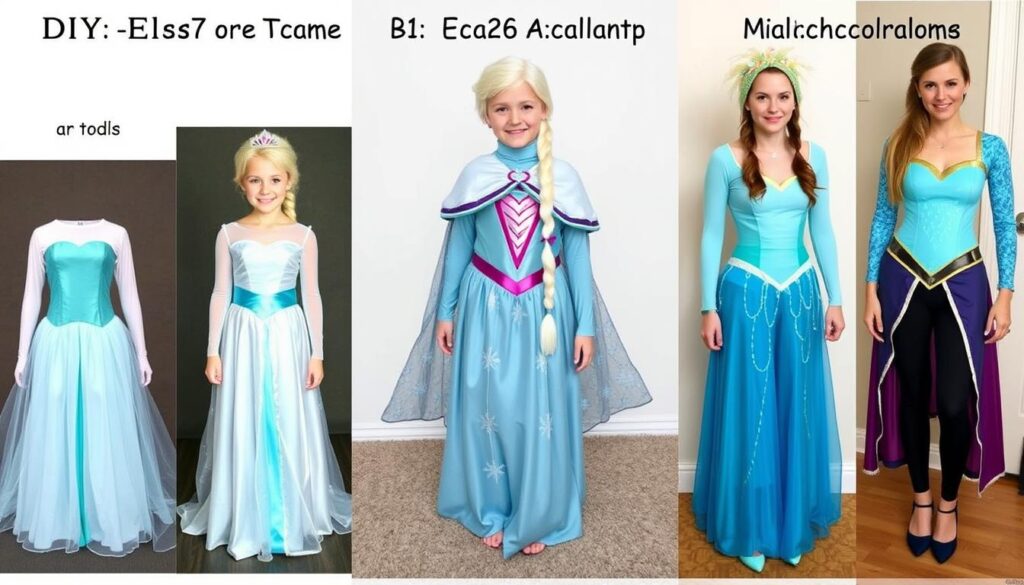 Różne wersje stroju Elsy dla różnych grup wiekowych