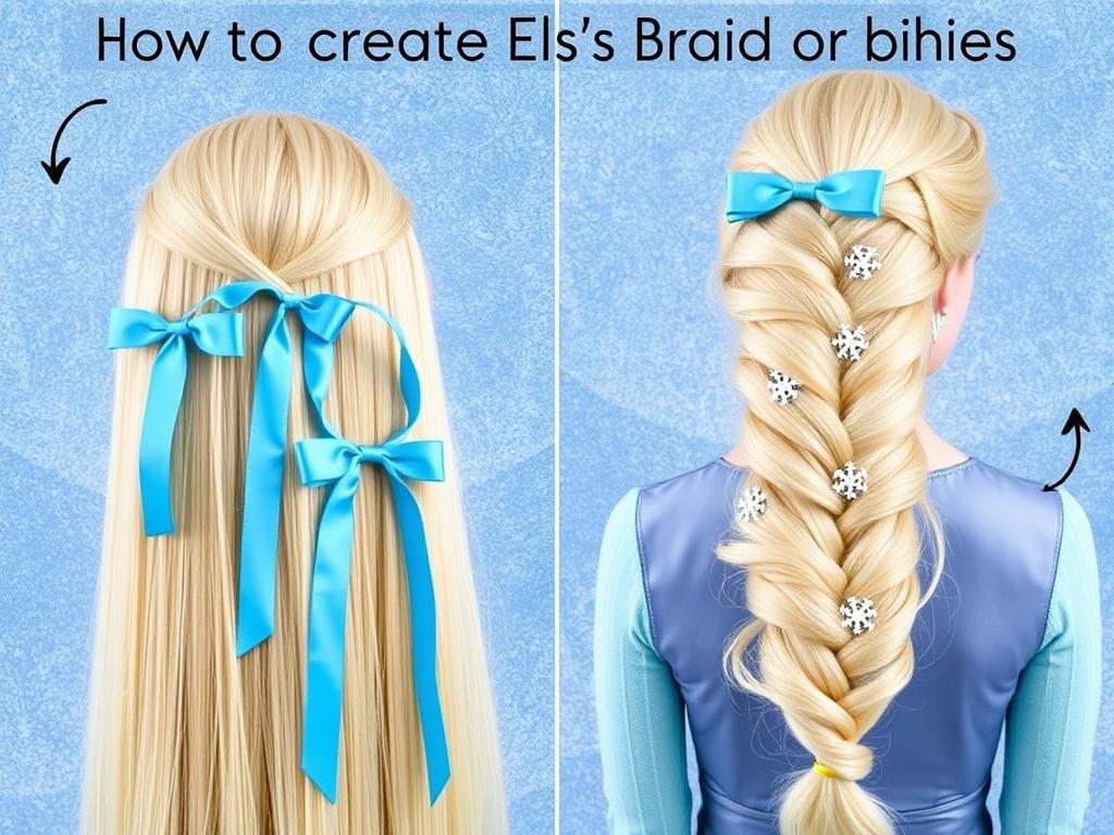 Warkocz Elsy wykonany z prawdziwych włosów